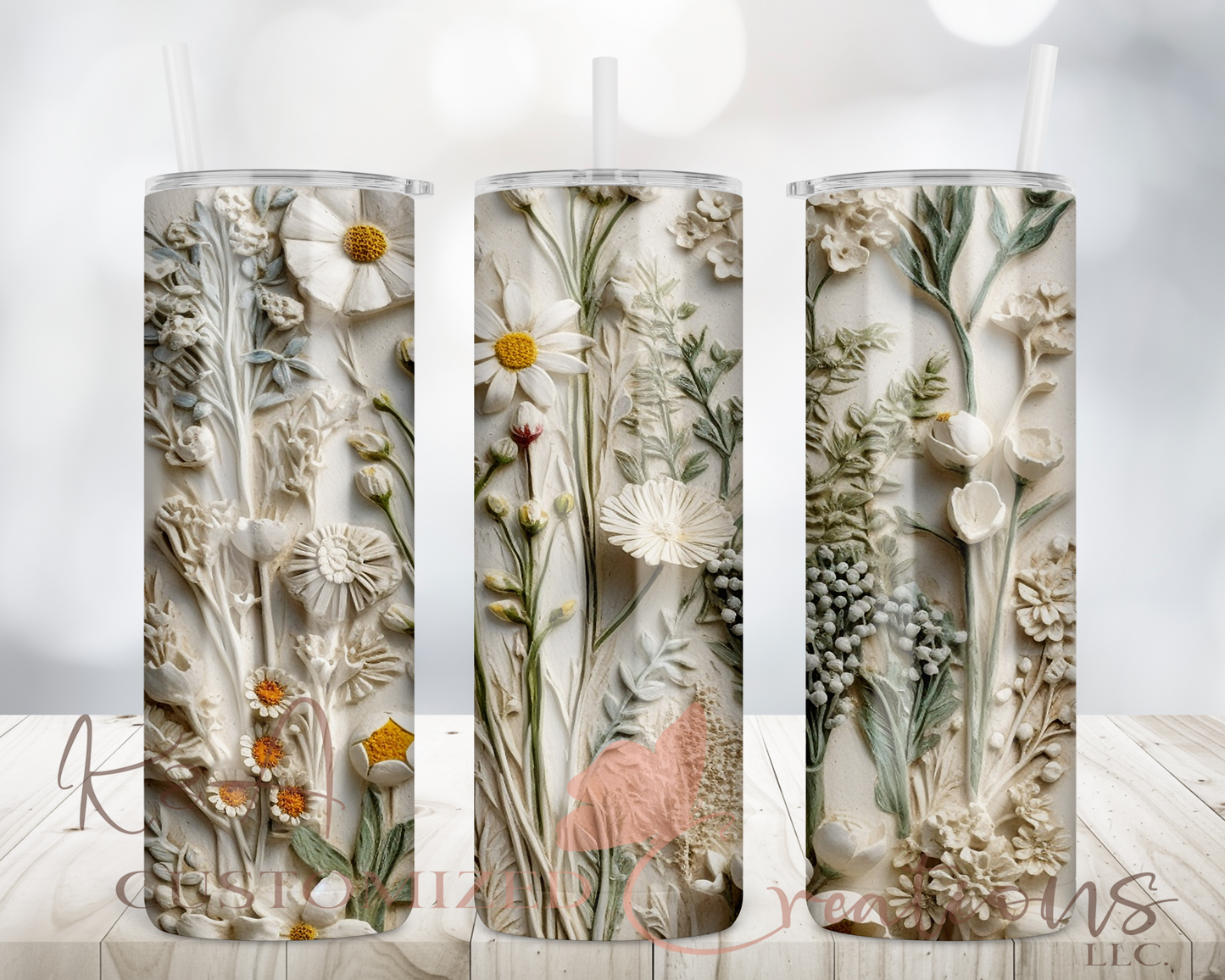 3D Botanical Flowers 20oz Tumbler