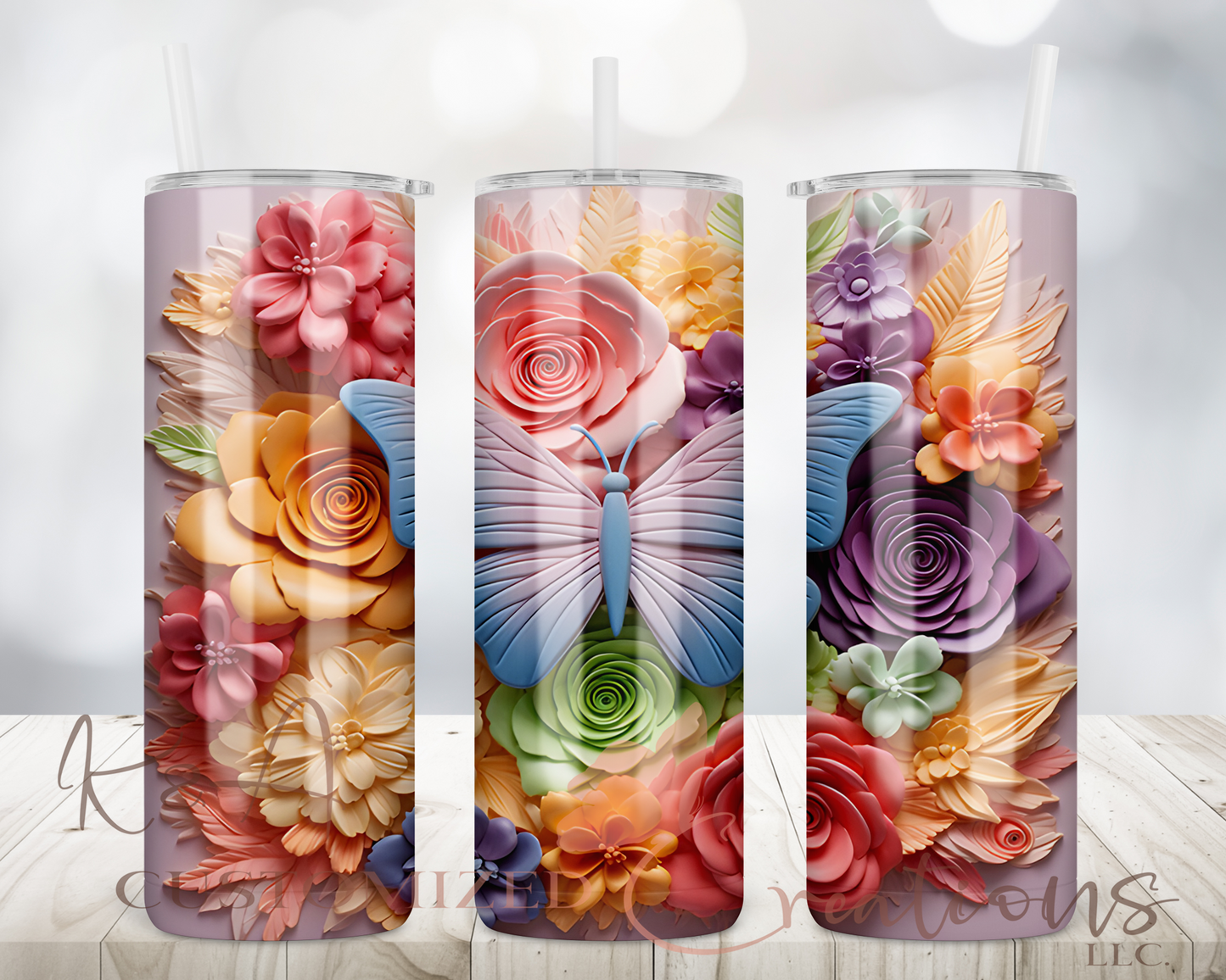 3D Butterfly 20oz Tumbler