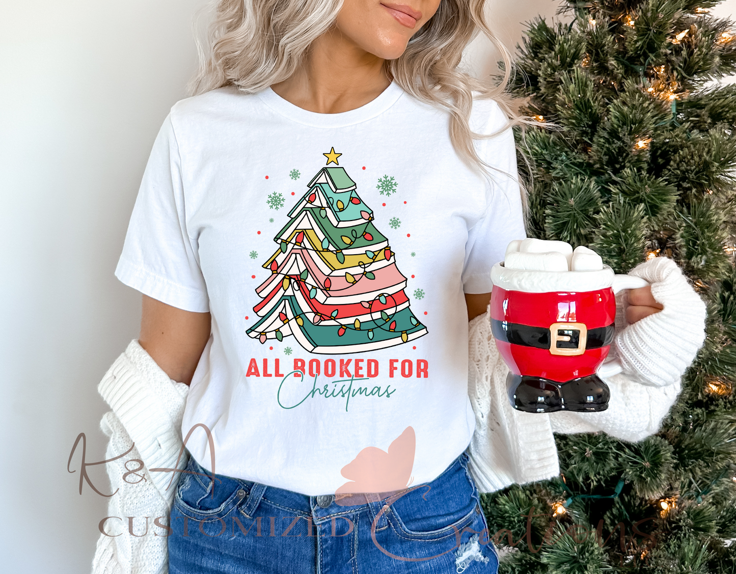 All Booked For Christmas Tee
