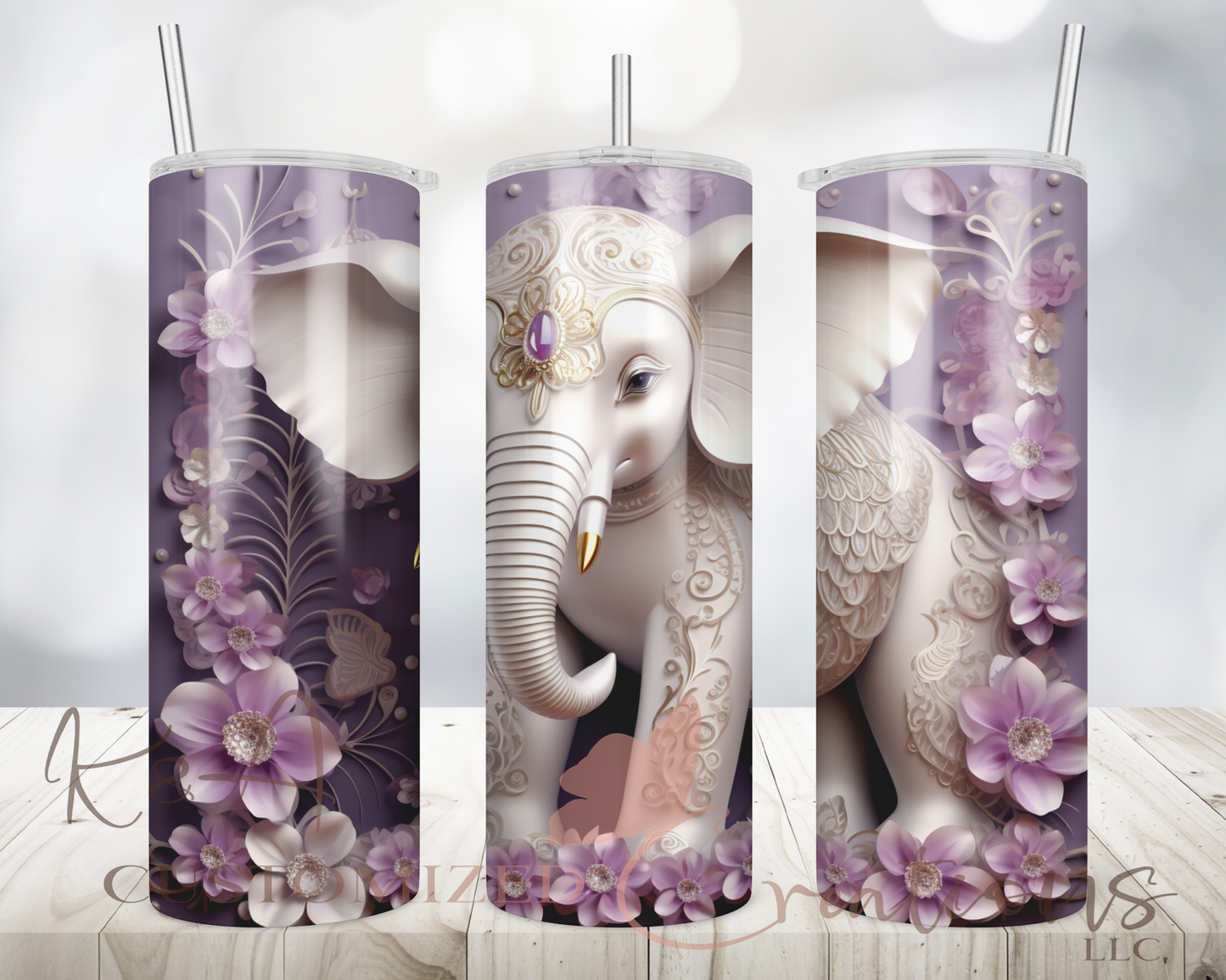 3D Elephant 20oz Tumbler