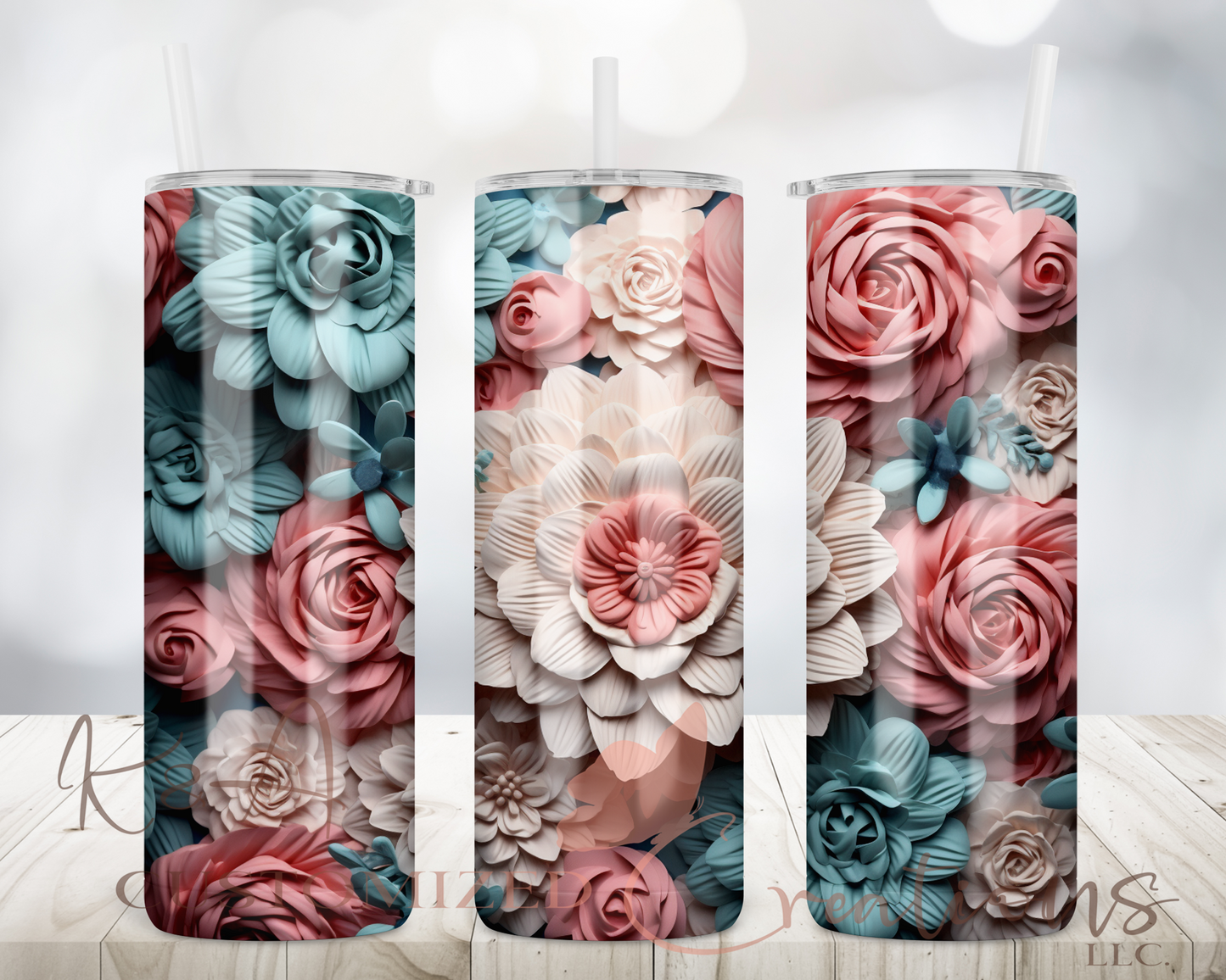 3D Flowers 20oz Tumbler