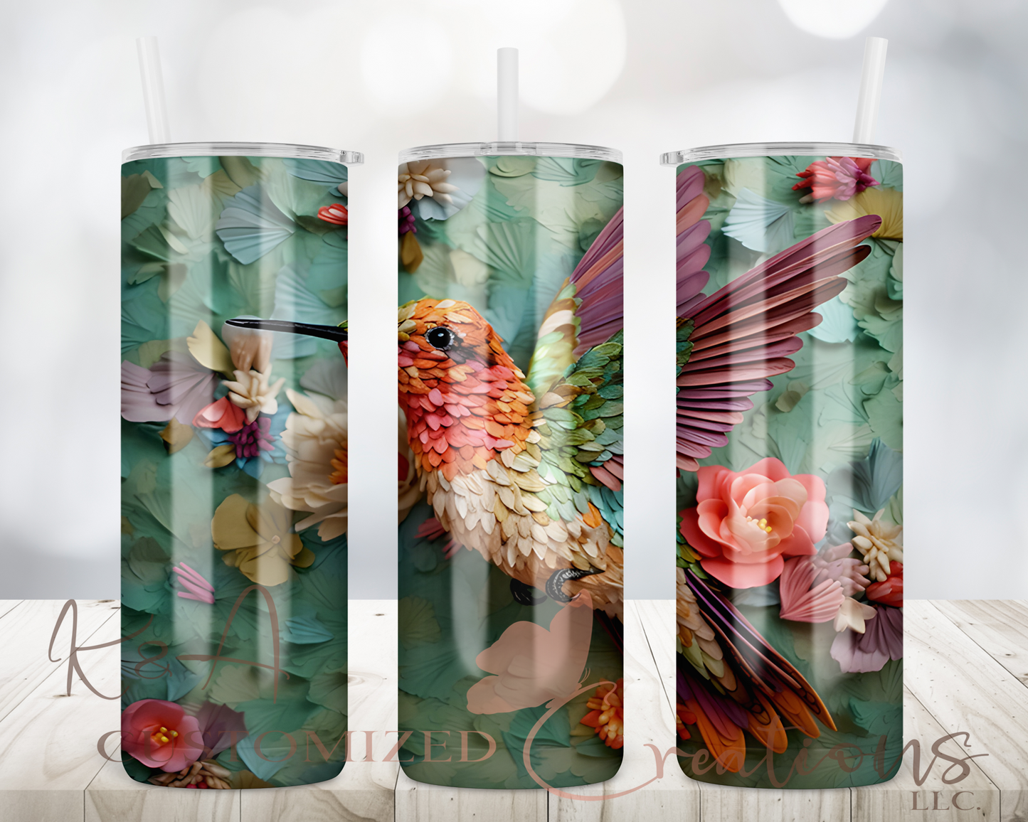 3D Humming Bird 20oz Tumbler
