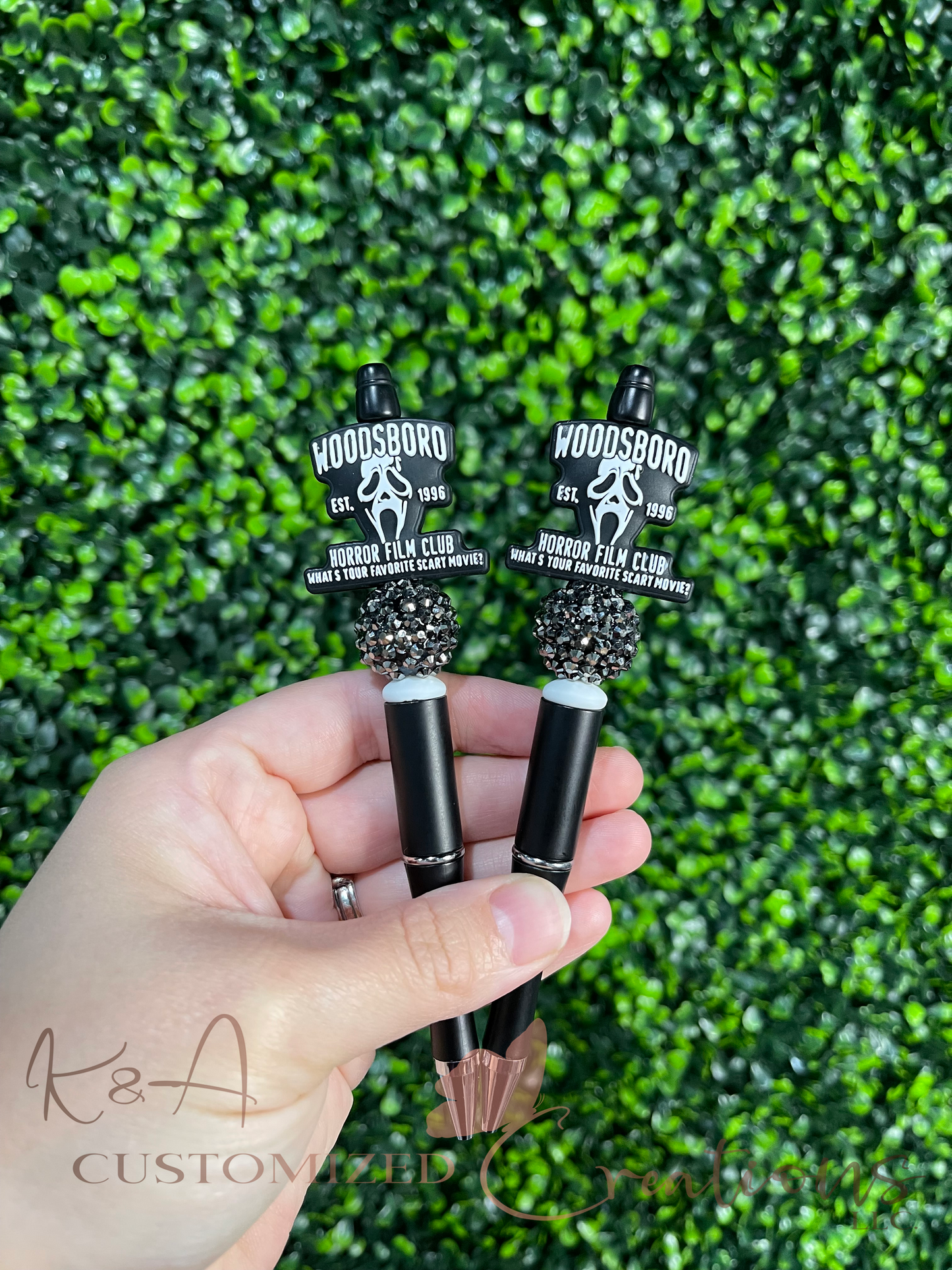Ghost Face Beaded Pen