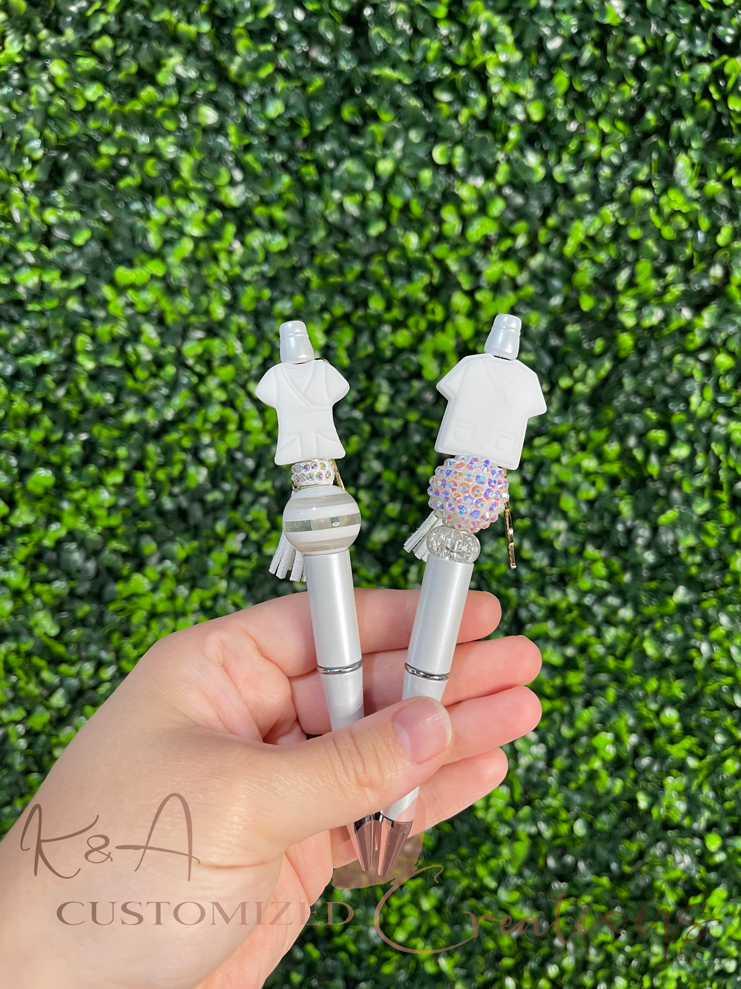 White Nurse Beaded Pen