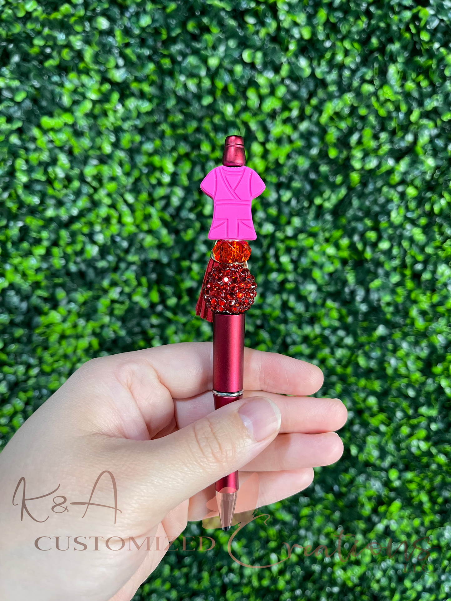 Red Nurse Beaded Pen
