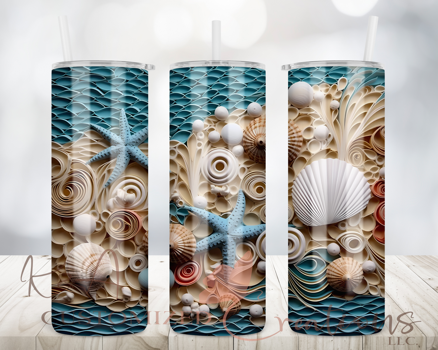 3D Seashells 20oz Tumbler