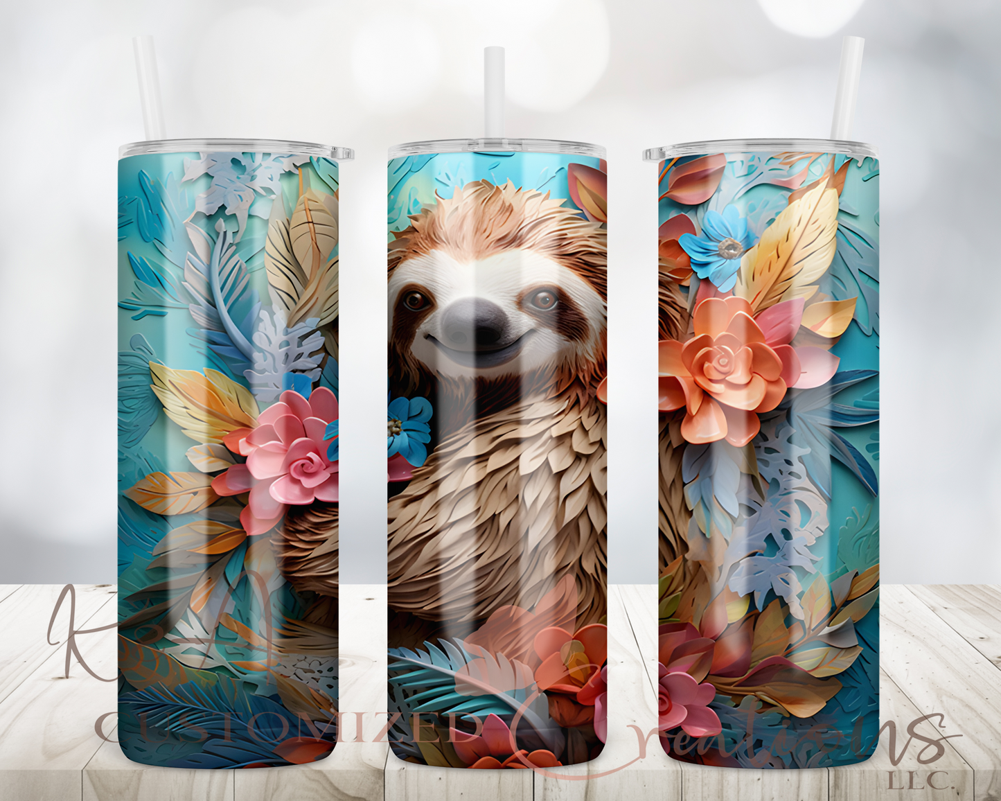 3D Sloth 20oz Tumbler