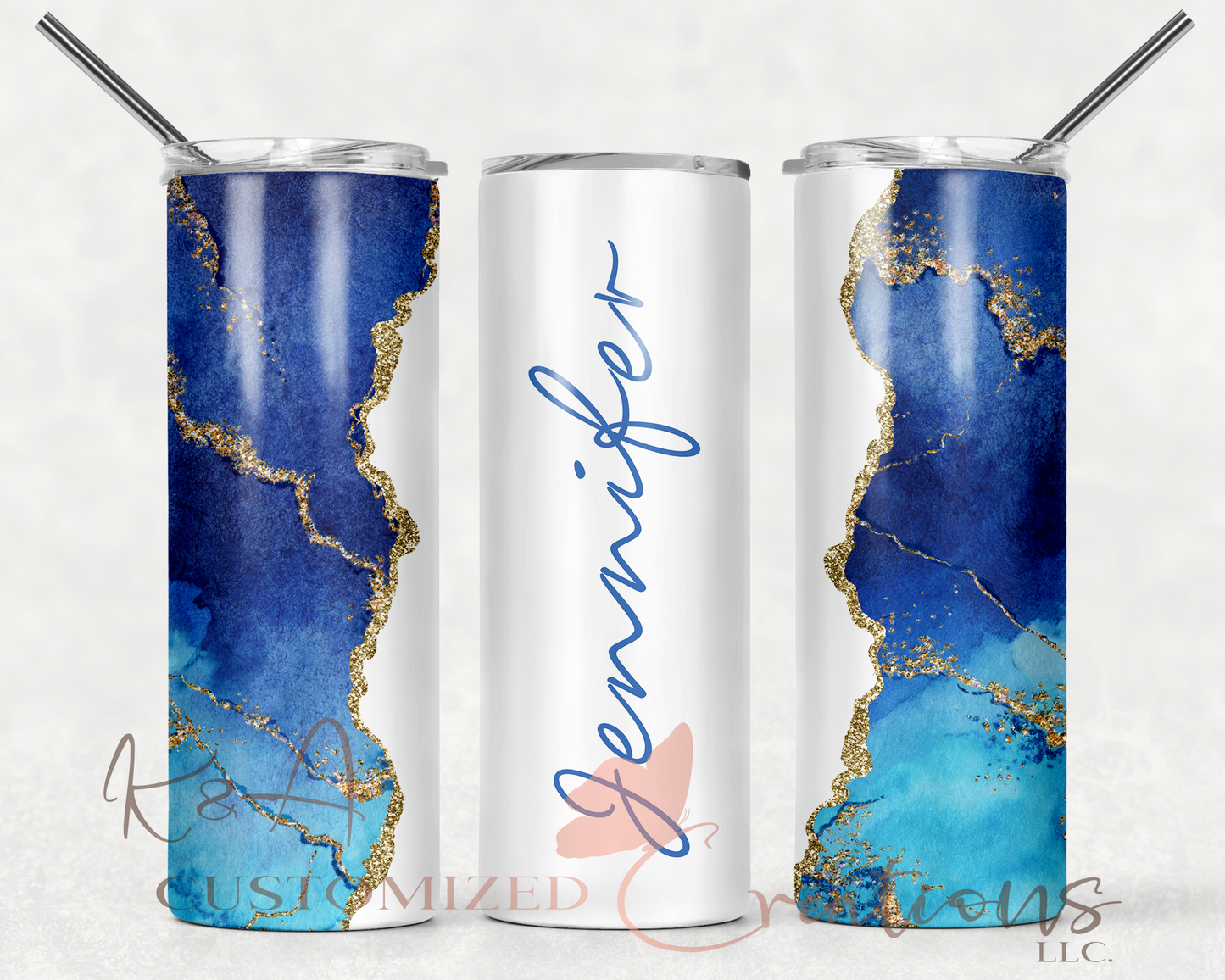 Multi Blue Marble 20oz Tumbler