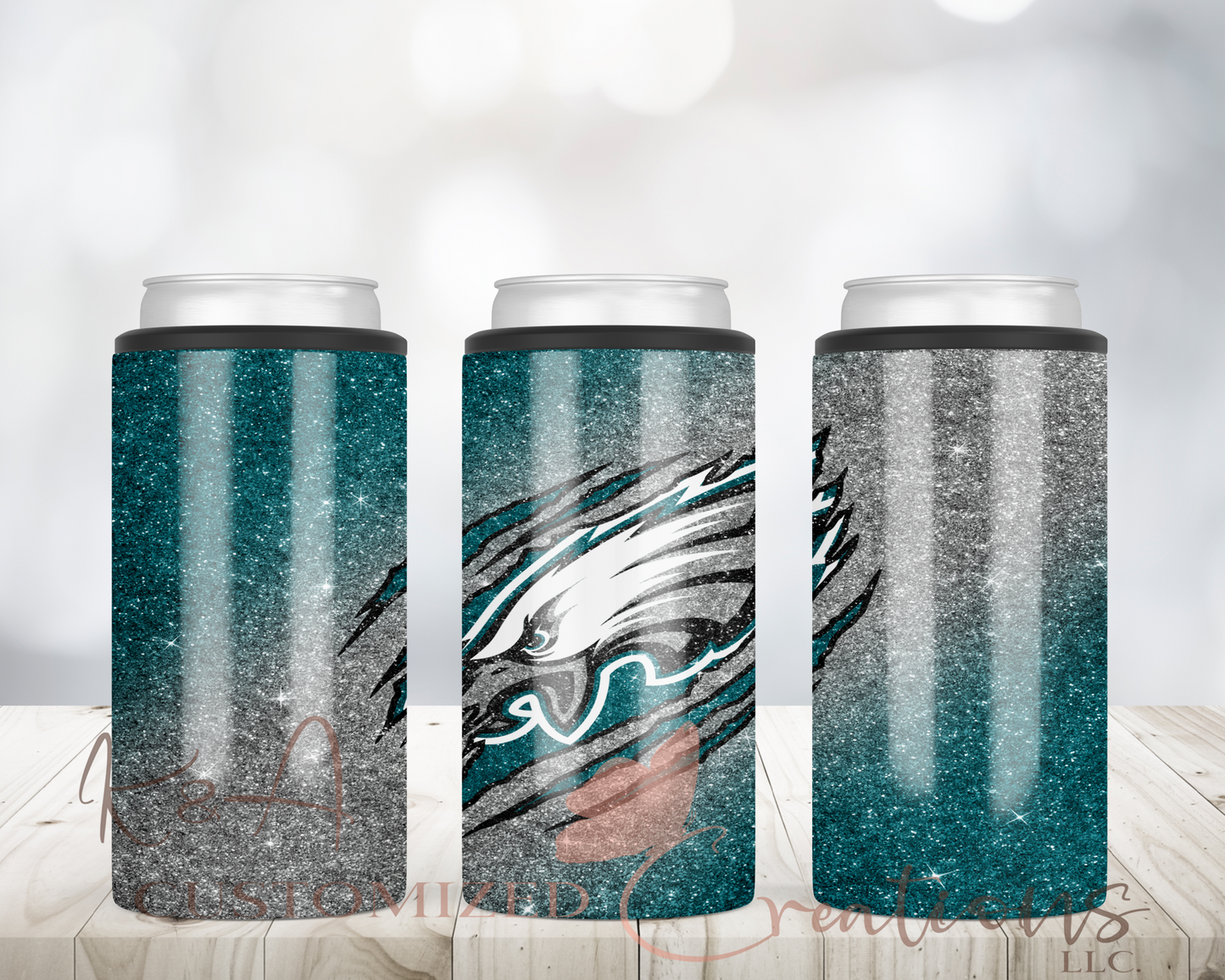 Glitter Eagles 12oz 2 in 1 Can Doozie