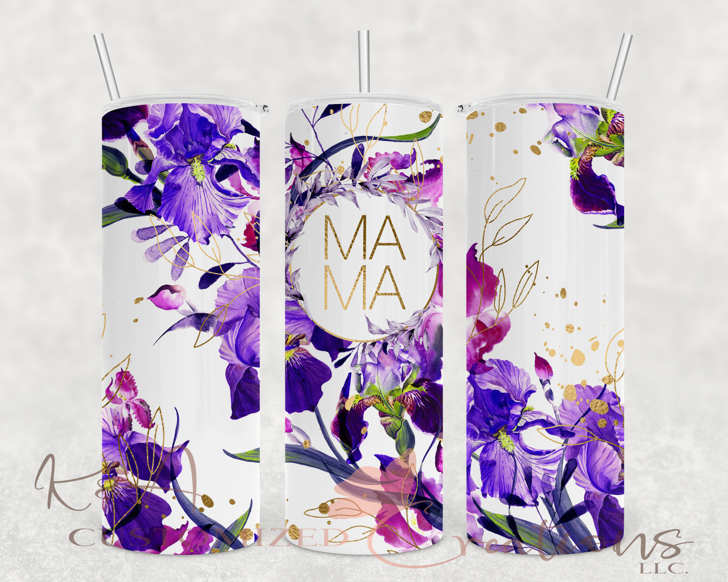 Violet Floral Mama 20oz Tumbler