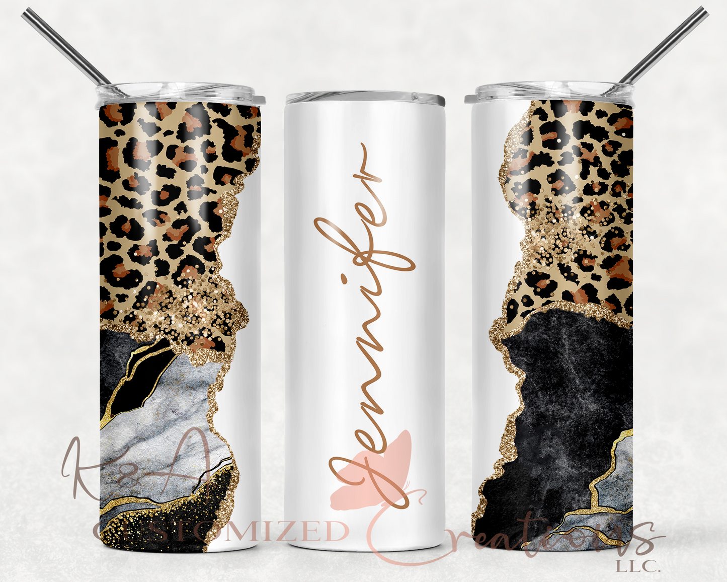Leopard Multi Marble 20oz Tumbler
