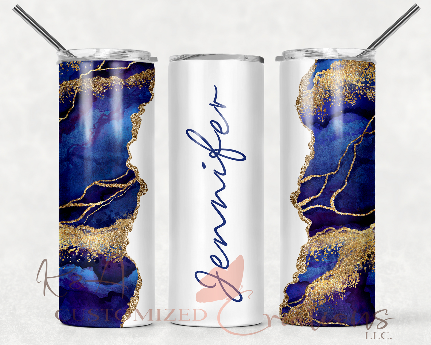 Midnight Blue Marble 20oz Tumbler