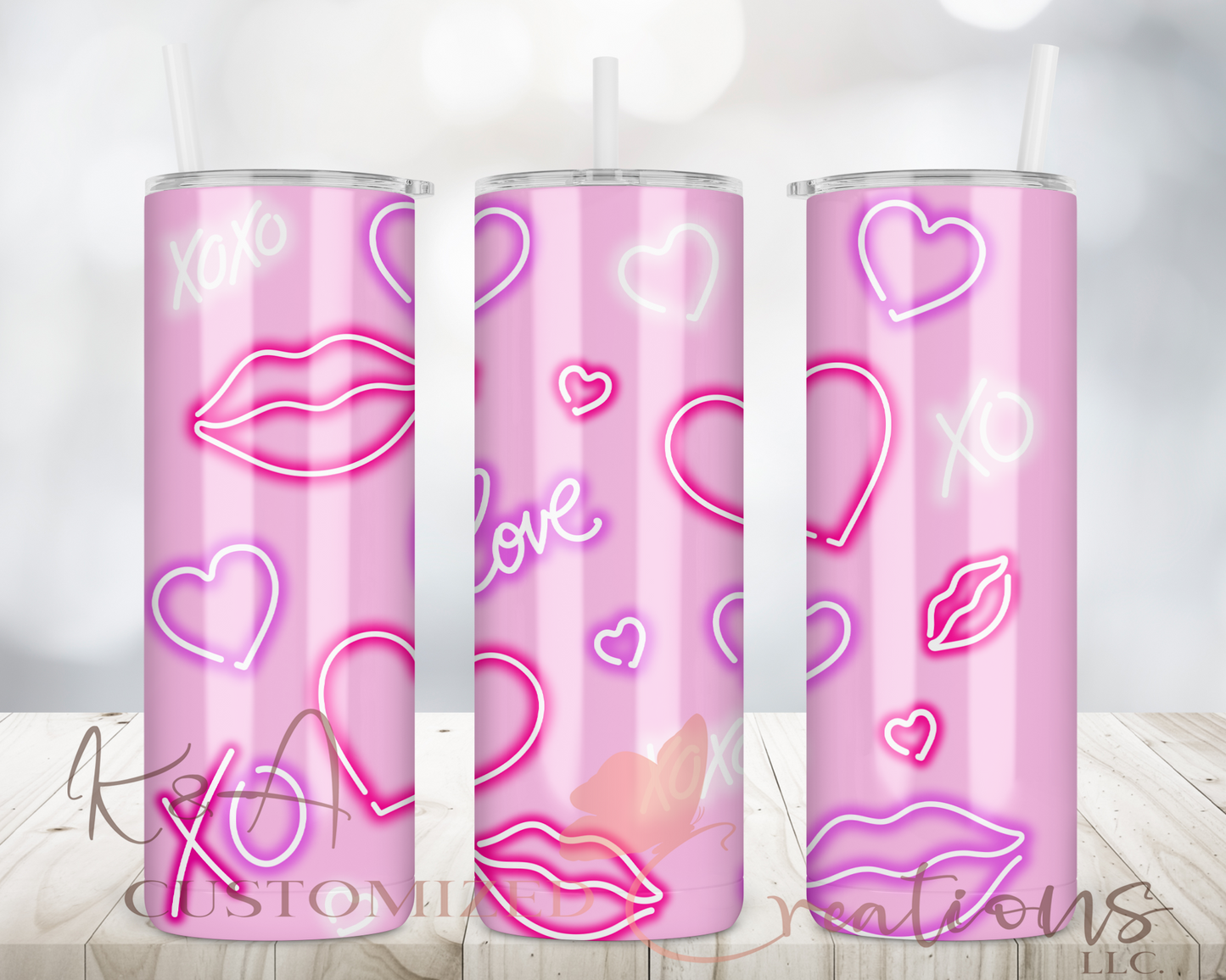 Neon Hearts 20oz Tumbler