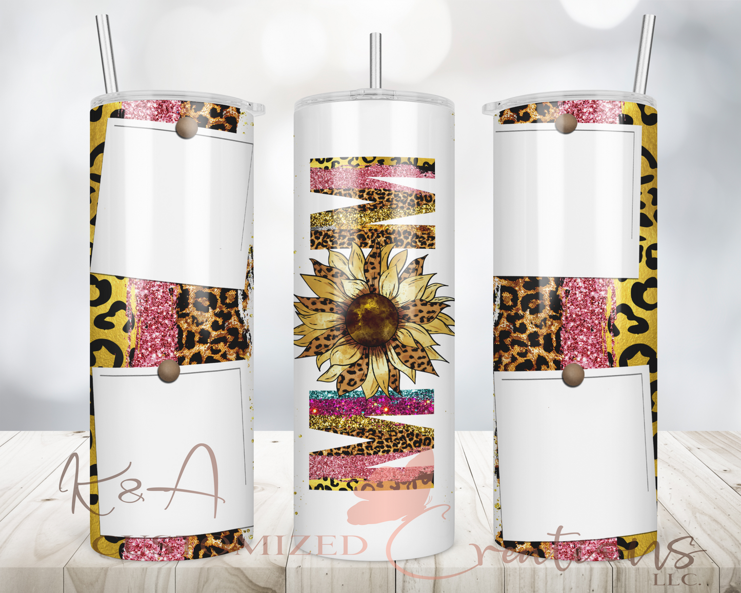 Leopard Sunflower Photo 20oz Tumbler