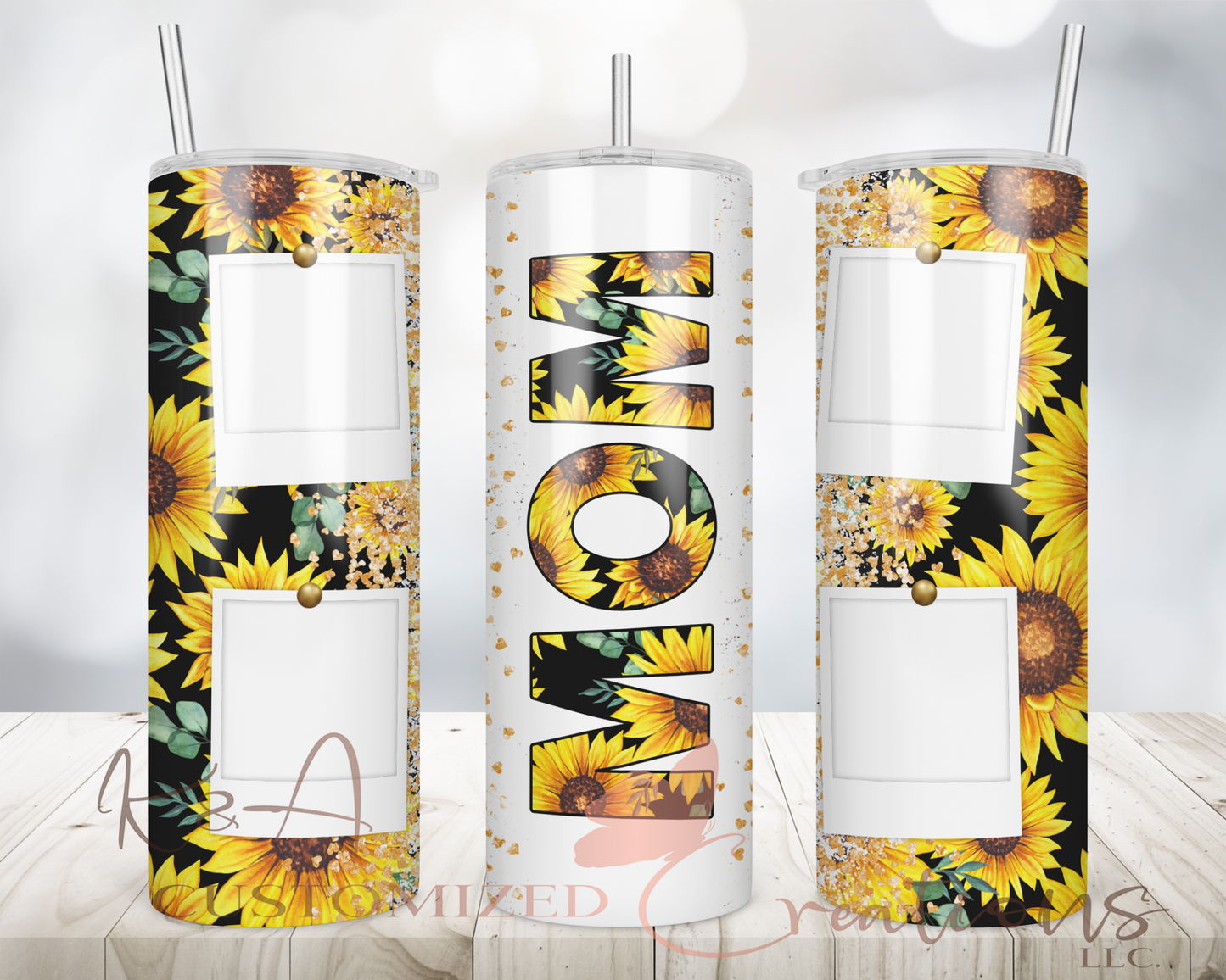 Sunflower Mom Photo 20oz Tumbler