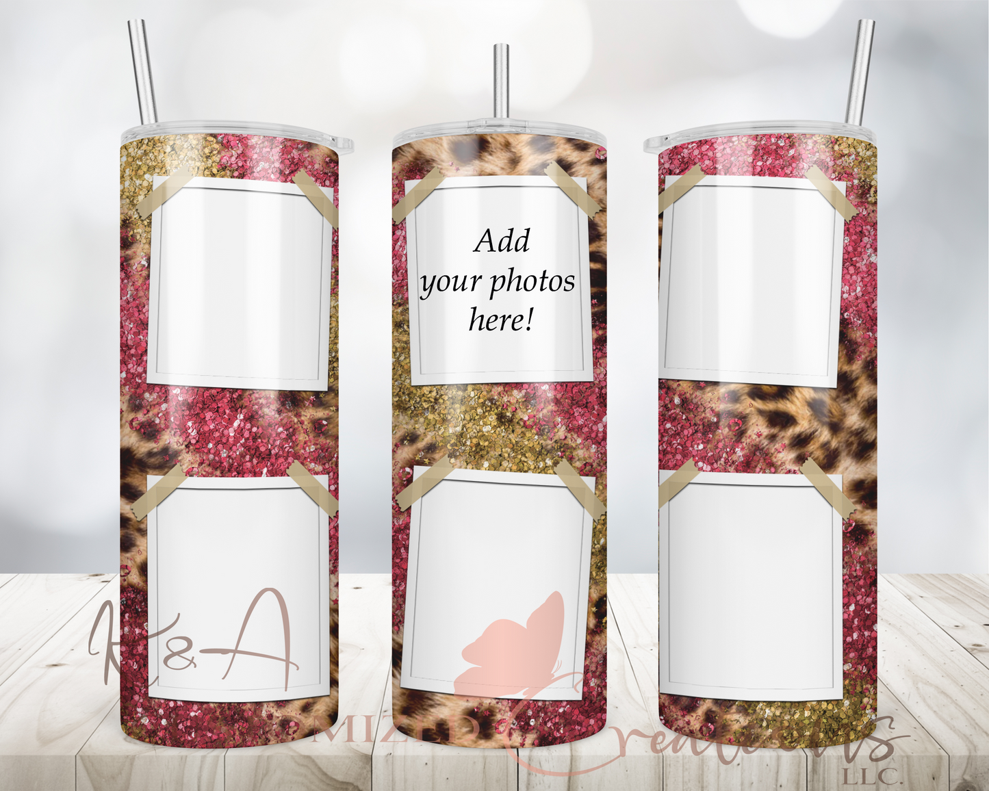 Leopard Glitter Photo 20oz Tumbler