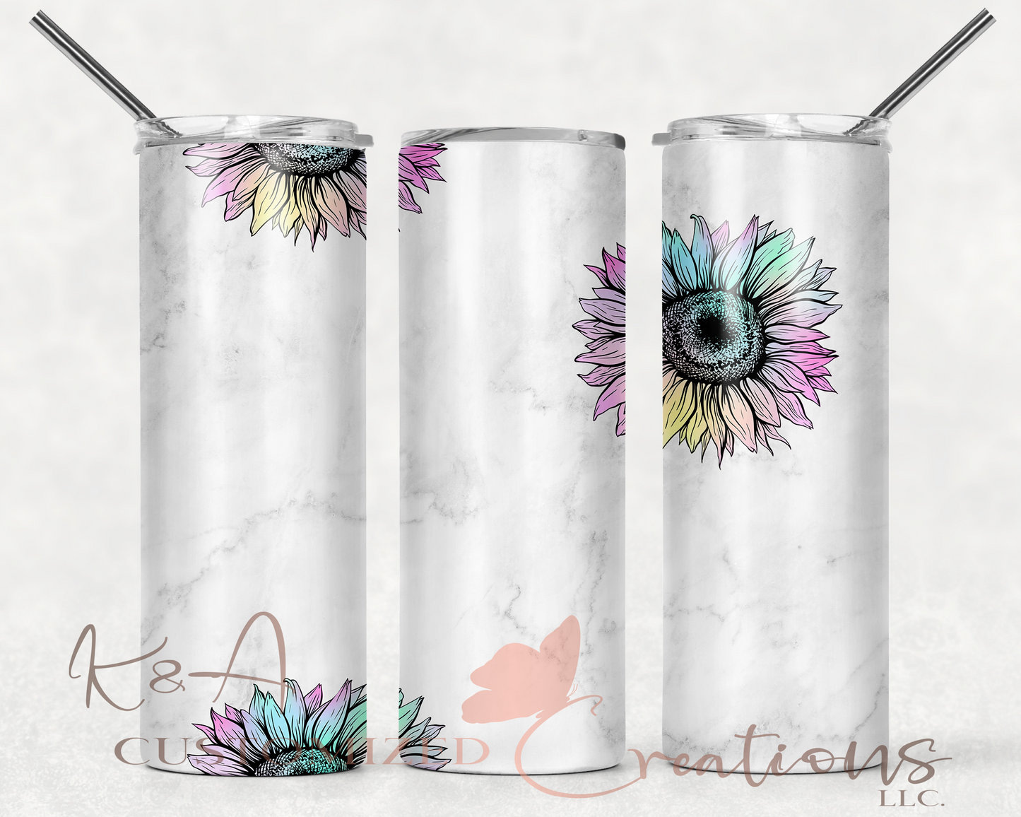 Sunflower Marble 20oz Tumbler