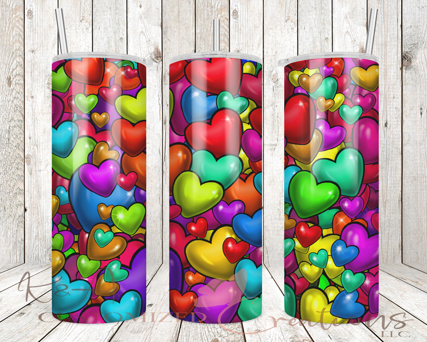 Colorful Hearts 20oz Tumbler
