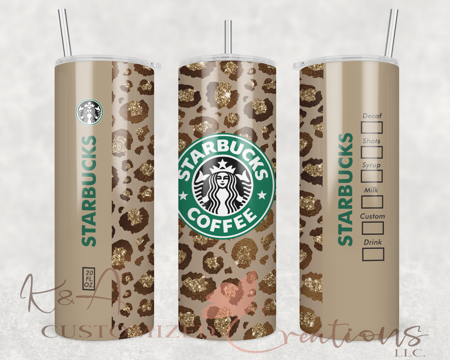 Leopard Starbucks 20oz Tumbler