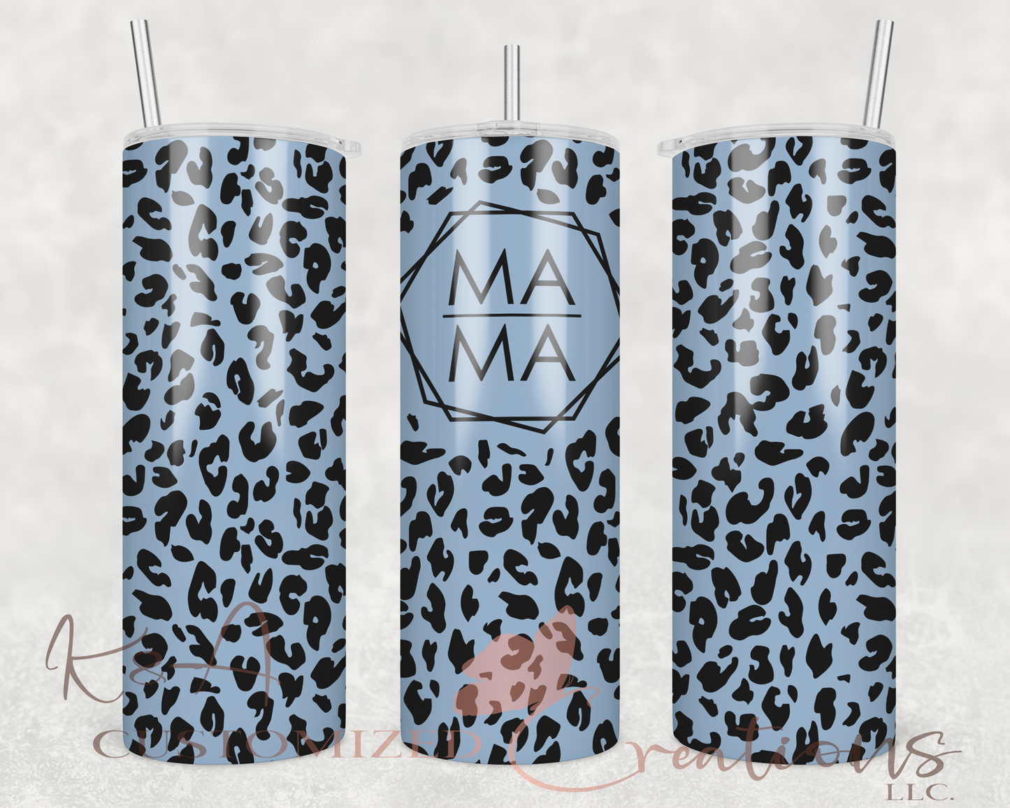 Blue Leopard Mama 20oz Tumbler