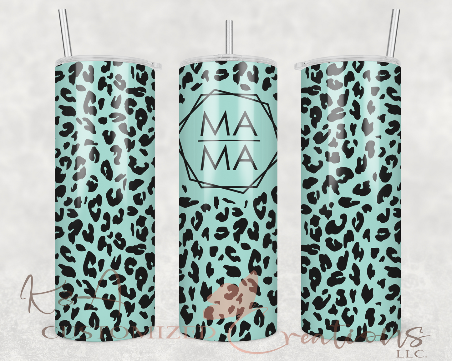 Teal Leopard Mama 20oz Tumbler