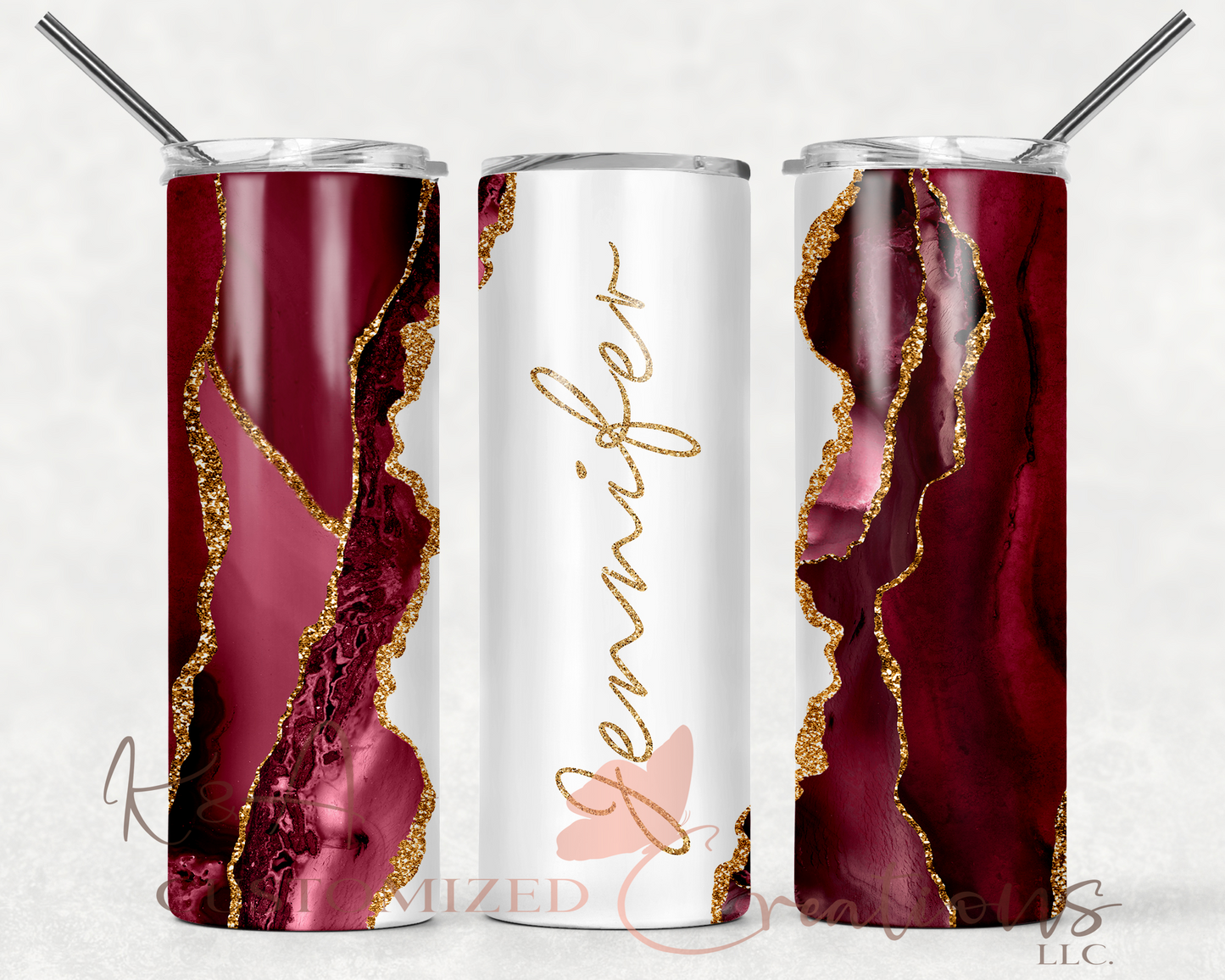 Maroon Marble Sublimation Tumbler