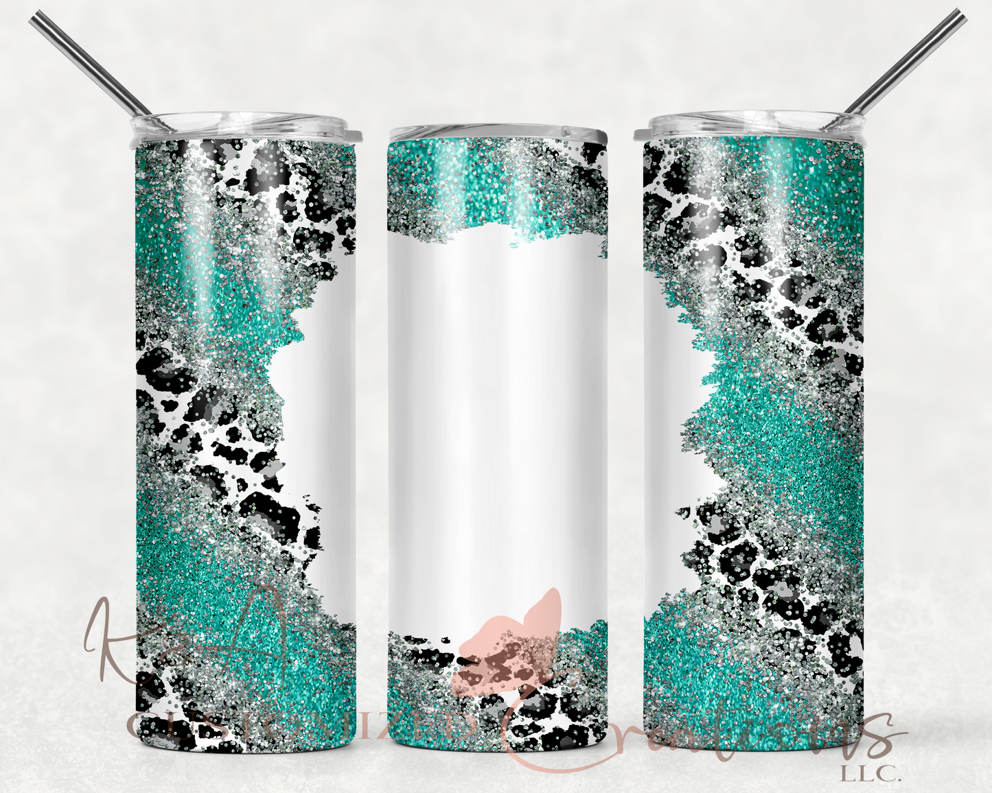 Leopard & Multi Glitter 20oz Tumbler