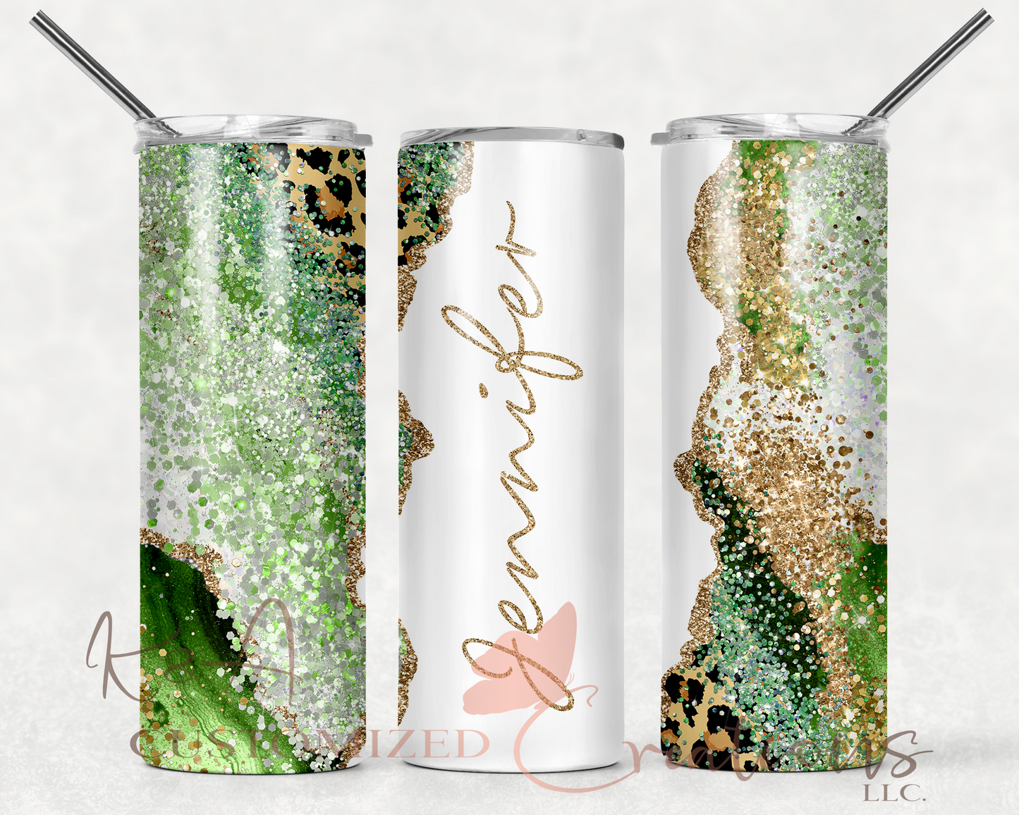 Lime Green & Leopard 20oz Tumbler