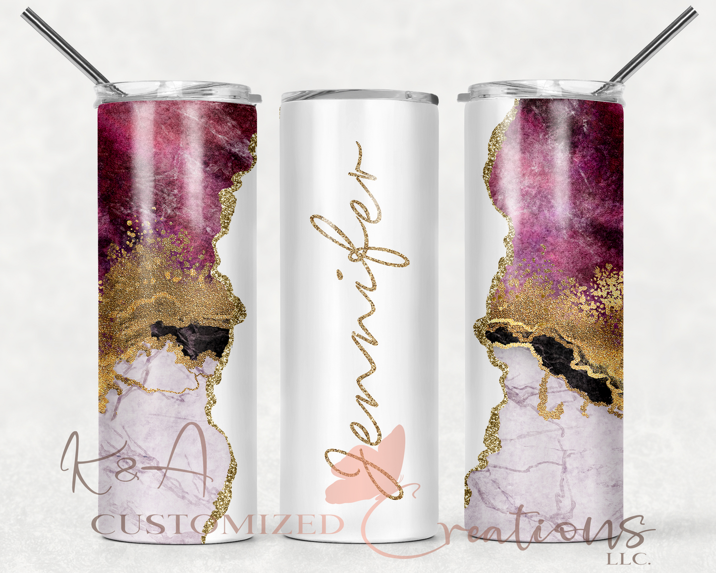 Amethyst Multi White 20oz Tumbler