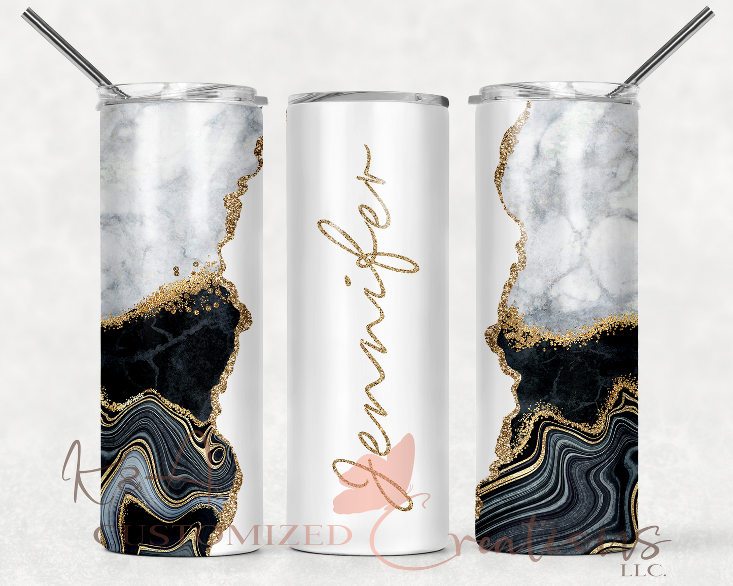 Multi Marble White 20oz Tumbler