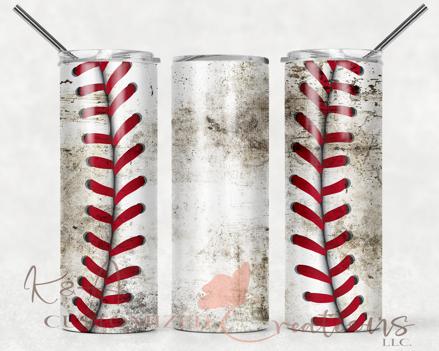 Distressed Baseball 20oz Tumbler