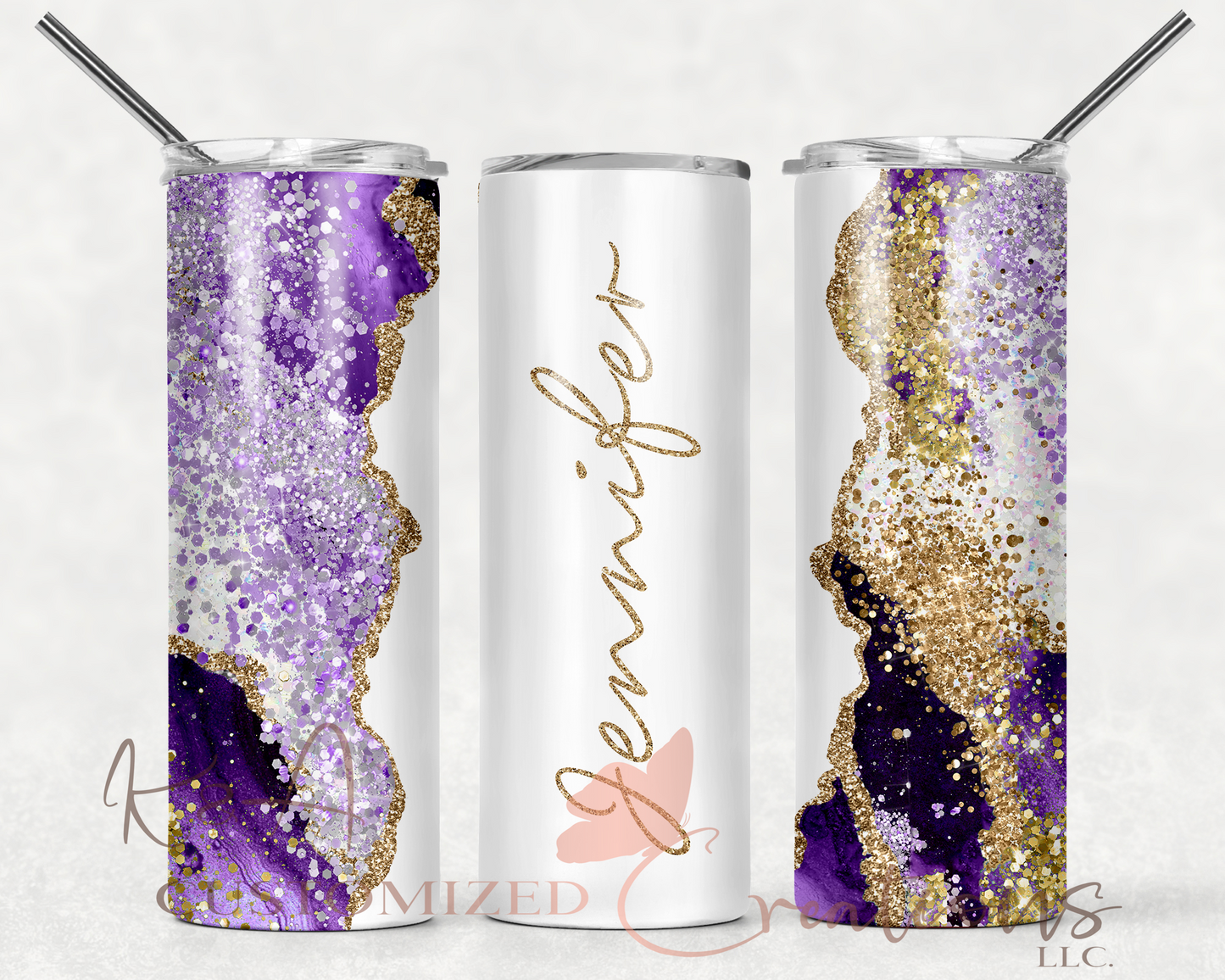 Orchid & Gold Marble 20oz Tumbler