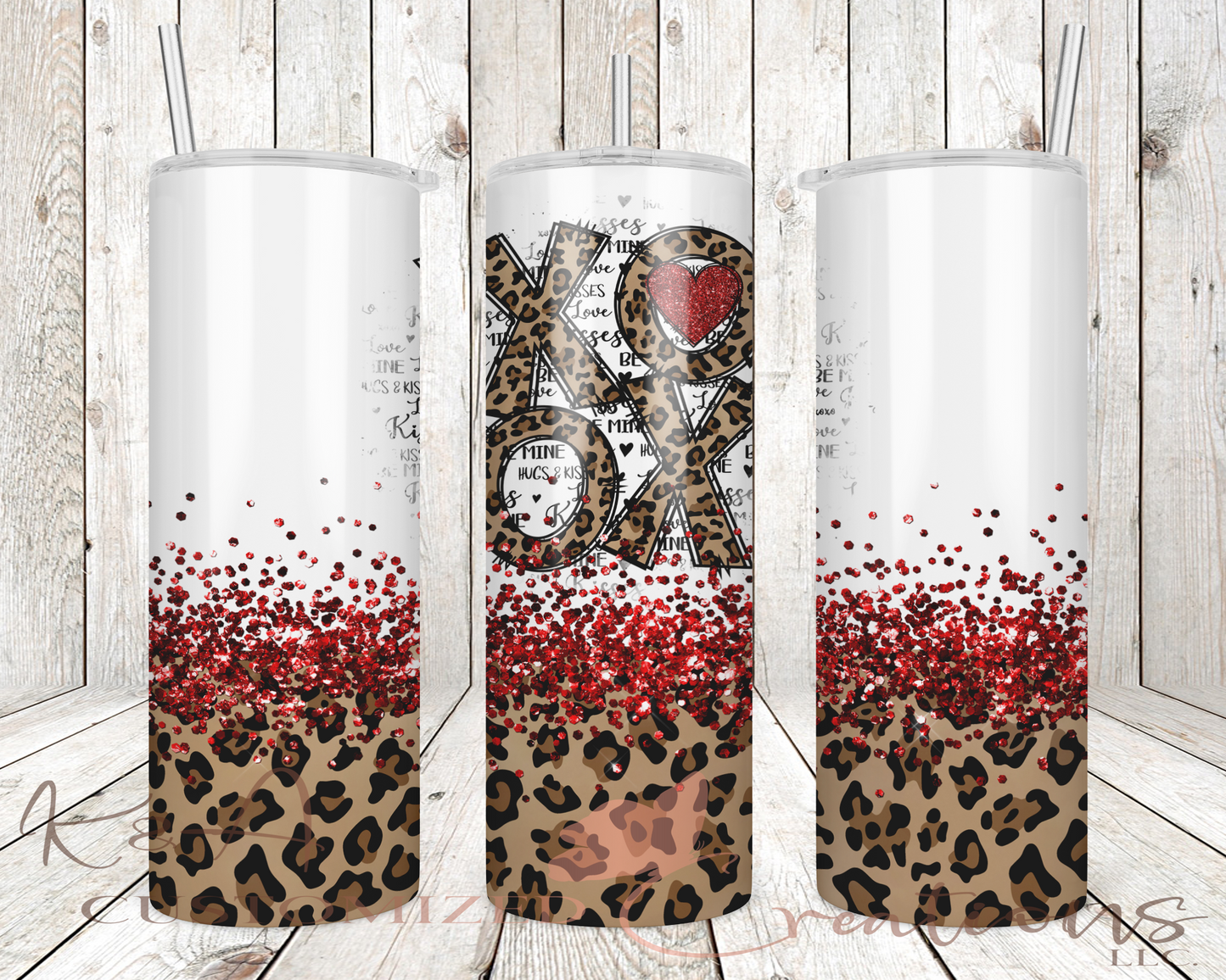 XOXO Glitter Leopard 20oz Tumbler