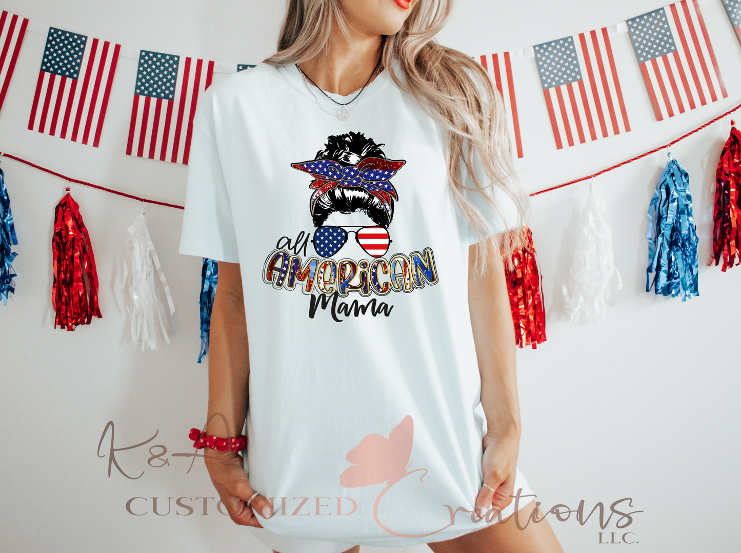 All American Mama Patched Tee