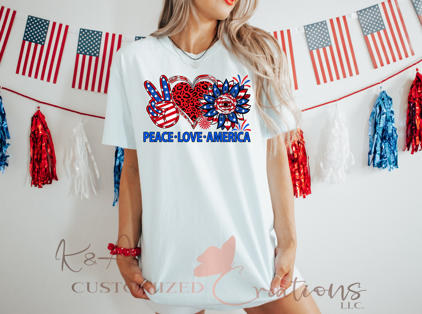 Love, Peace, America Tee