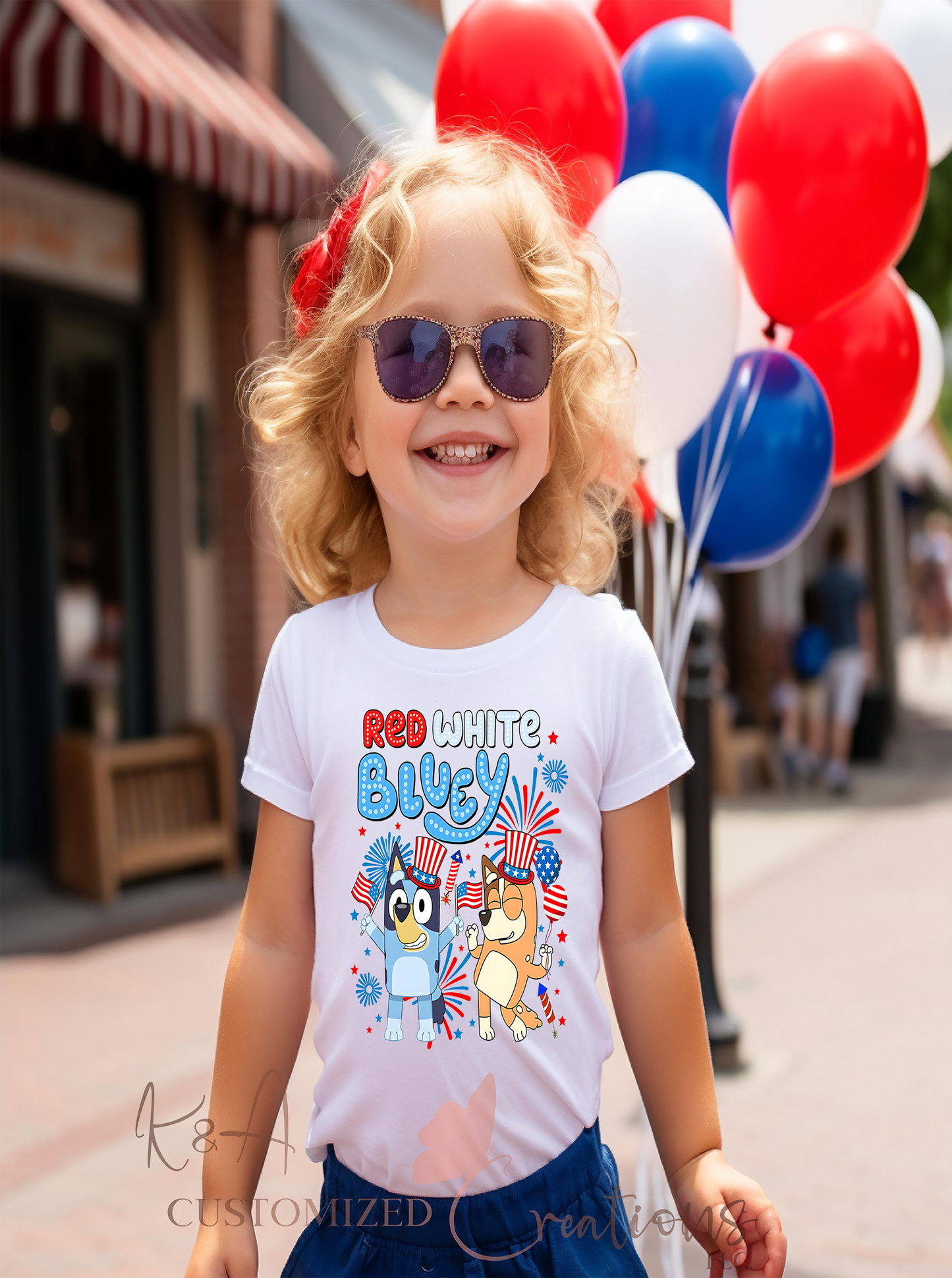 Red White & Bluey Tee