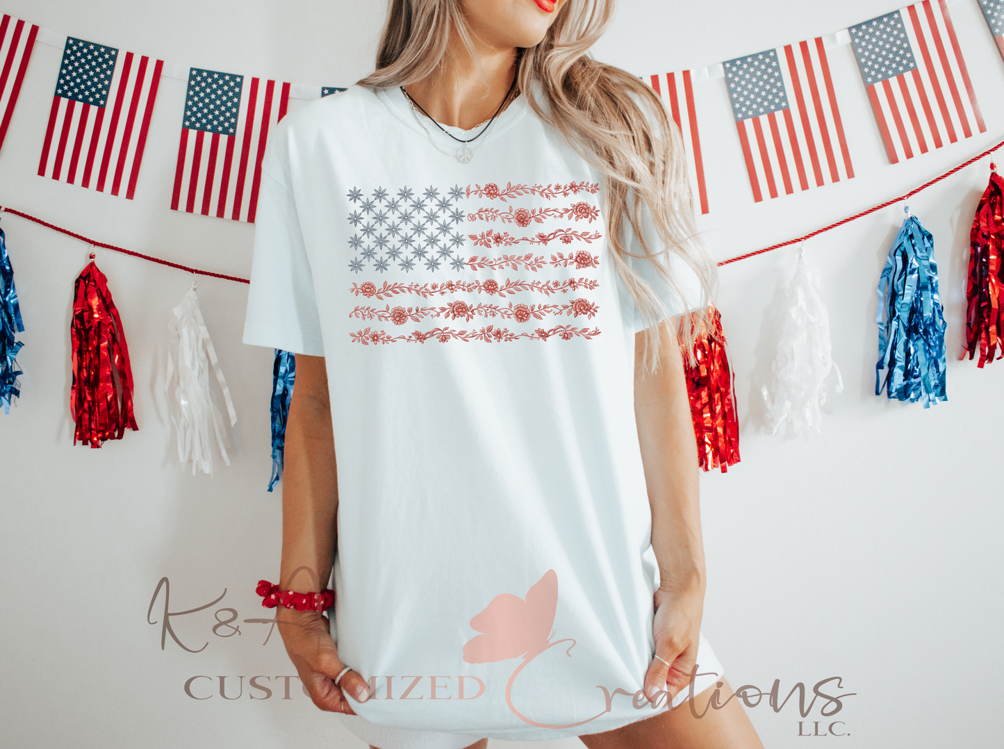 Red, White & Bloom Tee