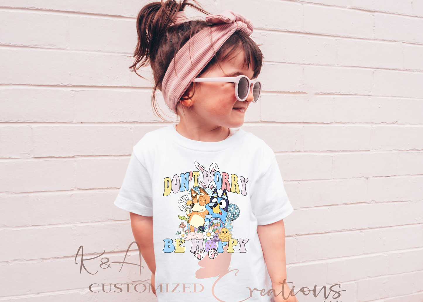 Don't Worry Be Hoppy Bluey Tee