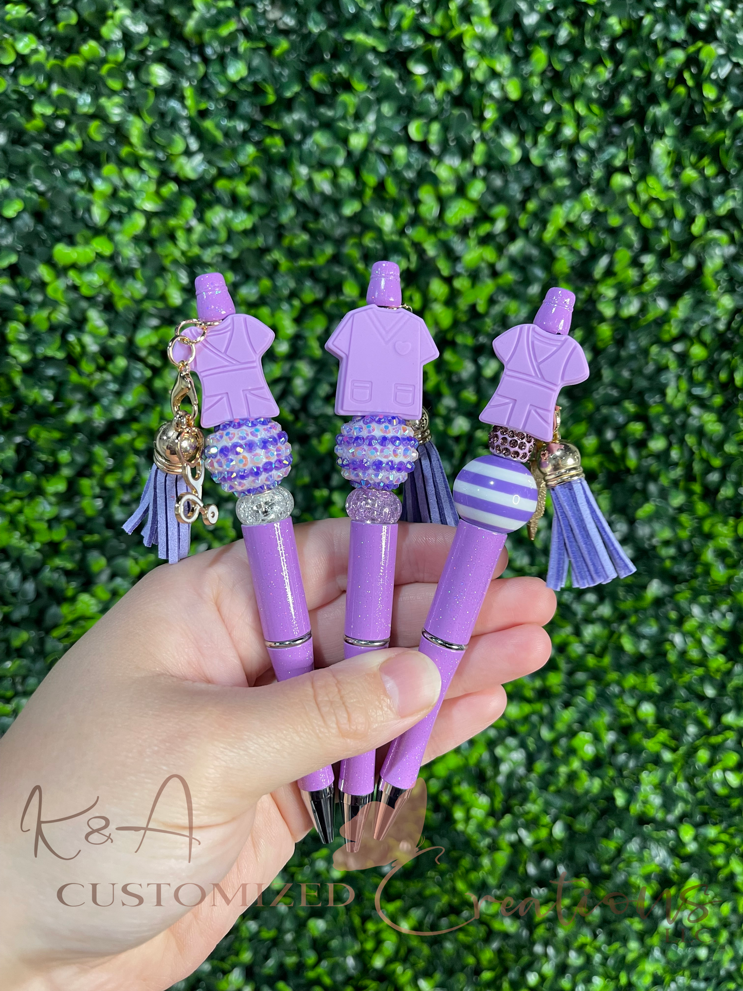 Purple Nurse Beaded Pen
