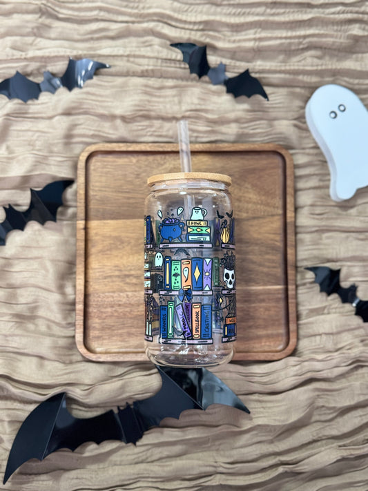 Bookish Ghoul 16oz Glass Tumbler