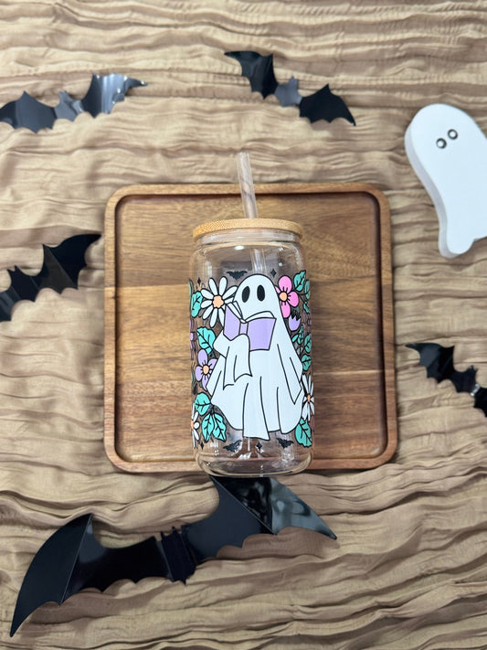 Bookish Boo 16oz Glass Tumbler