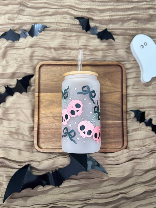 Bows & Bones 16oz Glass Tumbler