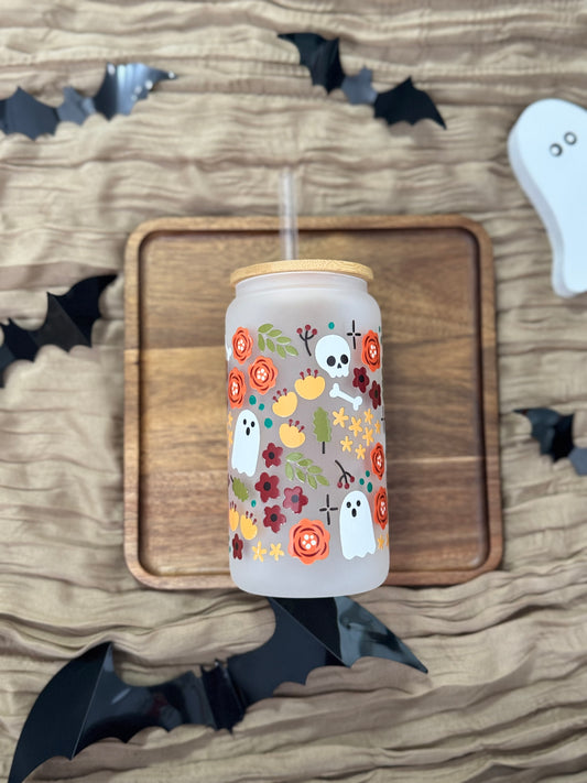 Boo-tanical Garden 16oz Glass Tumbler