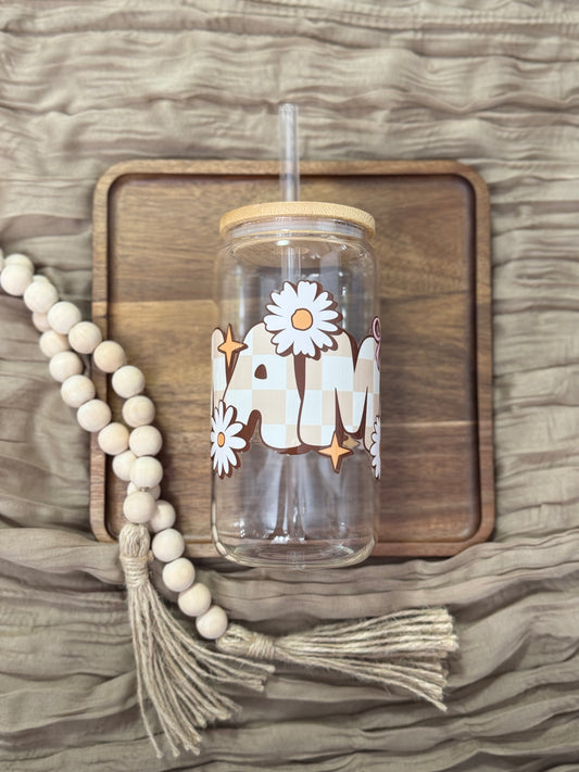 Retro Mama 16oz Glass Tumbler