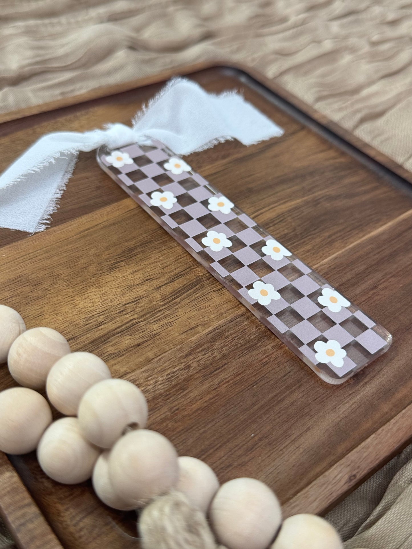 Retro Blossom Acrylic Bookmark