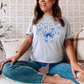 Mama Blue Bow Tee