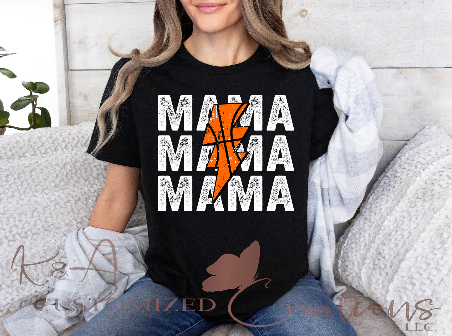 Mama Basketball Bolt Tee