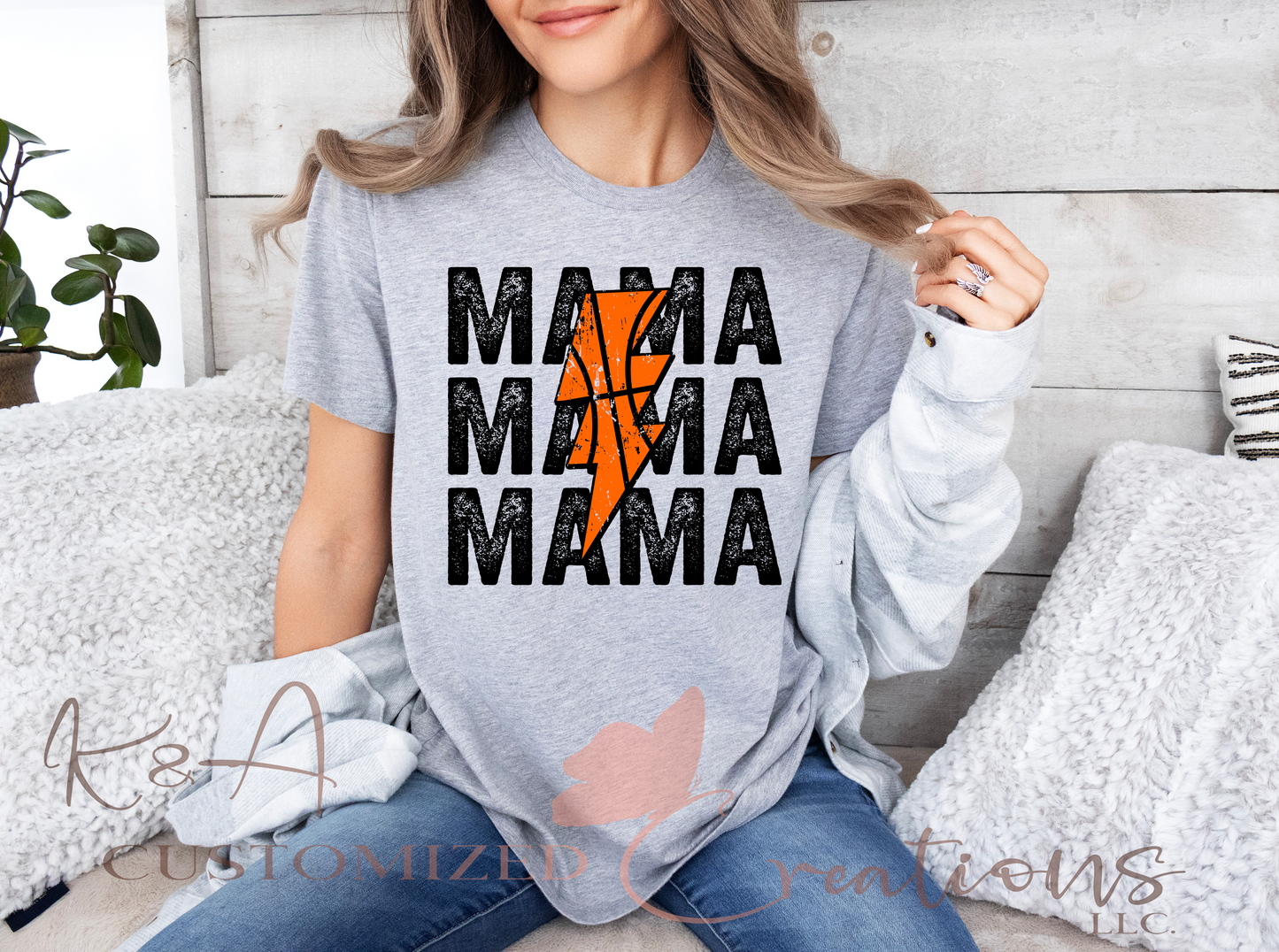 Mama Basketball Bolt Tee