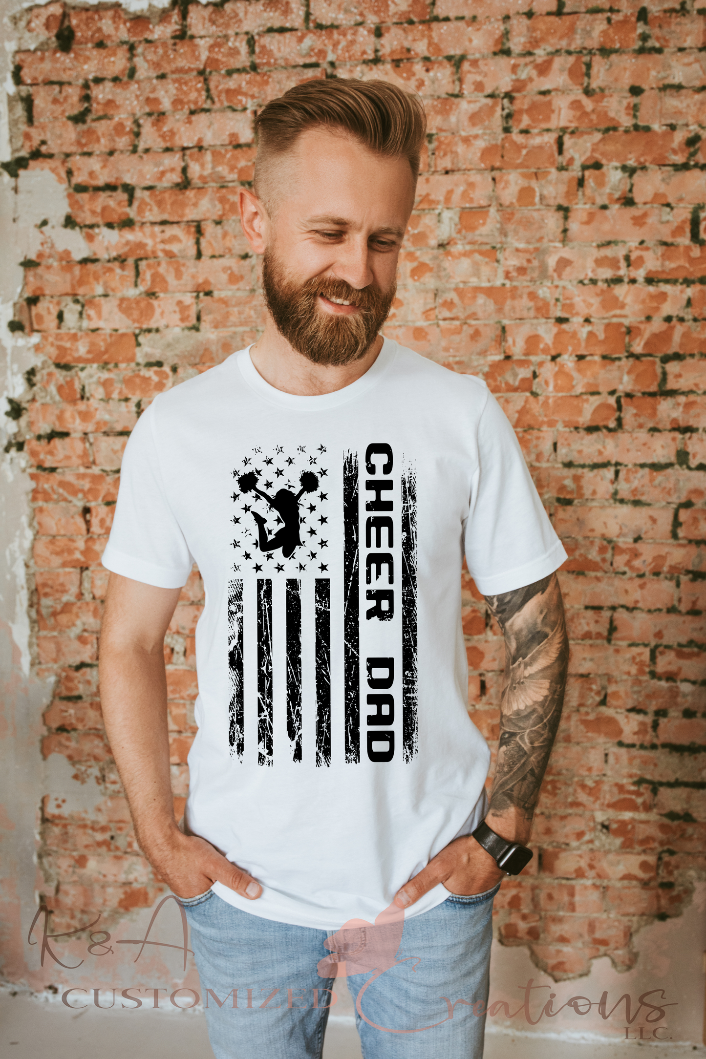 Cheer Dad Black Flag Tee