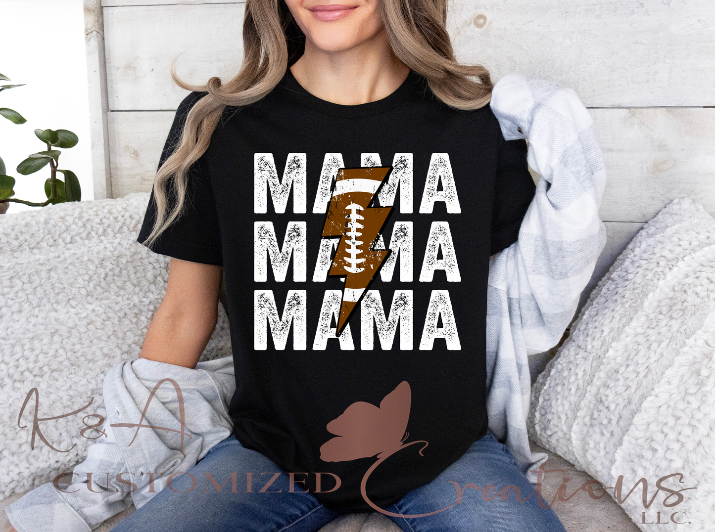 Mama Football Bolt Tee